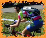 Contente de sa première expérience VTT en course